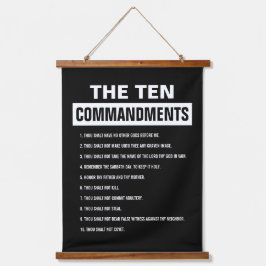 Zehn Gebote Christliches religiöses Verse Wandteppich Mit Holzrahmen