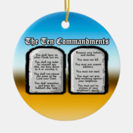 Zehn Gebote der heiligen Bibel, das Gesetz des Keramikornament