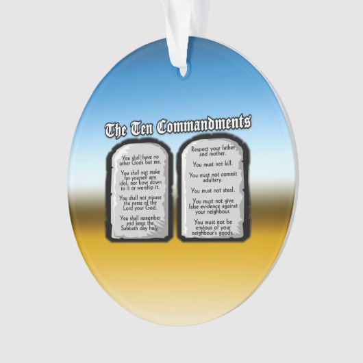 Zehn Gebote der heiligen Bibel, das Gesetz des Ornament (Vorderseite)