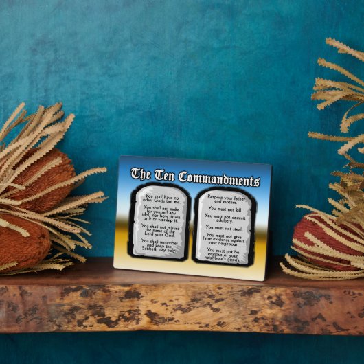 Zehn Gebote der Heiligen Bibel, Gottes Gesetz Fotoplatte (Seite)