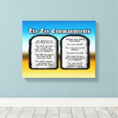 Zehn Gebote der Heiligen Bibel, Gottes Gesetz Leinwanddruck (Insitu (Holzboden))