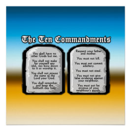 Zehn Gebote der Heiligen Bibel, Gottes Gesetz Poster