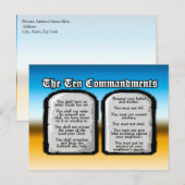Zehn Gebote der Heiligen Bibel, Gottes Gesetz Postkarte (Vorne/Hinten)