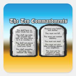 Zehn Gebote der Heiligen Bibel, Gottes Gesetz Quadratischer Aufkleber