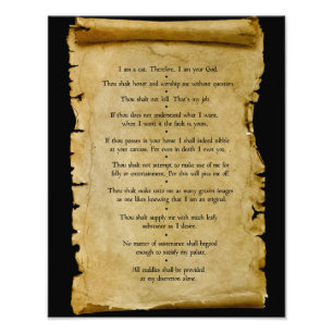 Zehn Gebote der Katze Fotodruck