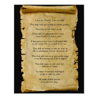 Zehn Gebote der Katze Fotodruck