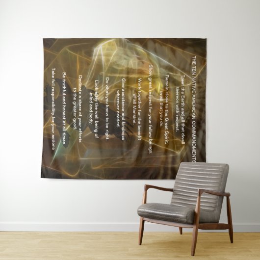 Zehn Gebote des nationalen Amerikanischen Ureinwoh Wandteppich (Beispiel (Horizontal))