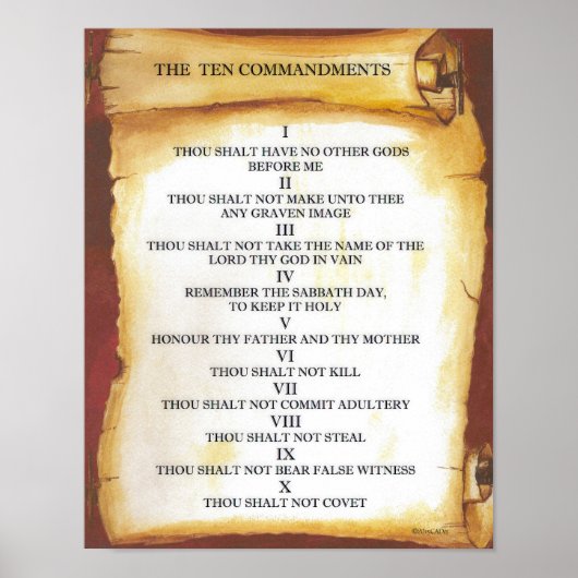 Zehn Gebote für den Bildtroll von Pergament Poster (Vorne)