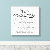 Zehn Gebote für Kinder Kinderkirche Leinwanddruck (Insitu (Holzboden))
