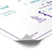 Zehn Gebote für Kinder - Lila/Aquamarin 2 m/Grenze Poster (Ecke)