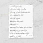 Zehn Gebote - Gebetskarte (Flat) Visitenkarte (Rückseite)