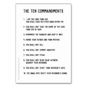 Zehn Gebote Gebetskarte Tischnummer (Rückseite)