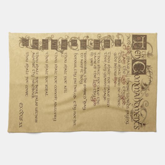 zehn Gebote Geschirrtuch (Horizontal)