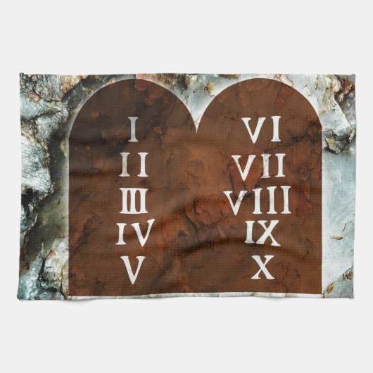 Zehn Gebote Geschirrtuch (Horizontal)