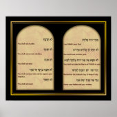 Zehn Gebote in hebräischer und englischer Leinwand Poster (Vorne)