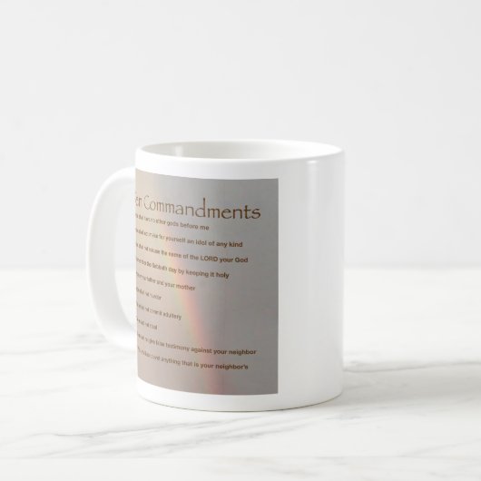 Zehn Gebote Kaffeetasse (Vorderseite Links)