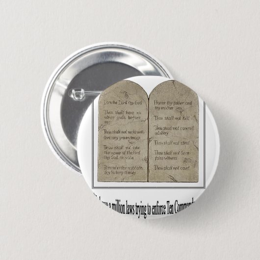 Zehn Gebote mit Zitat Button (Vorne & Hinten)