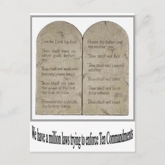 Zehn Gebote mit Zitat Postkarte (Vorderseite)