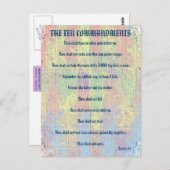 Zehn Gebote nach der Postkarte (Vorne/Hinten)