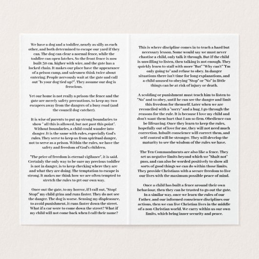 Zehn Gebote parabel (Innenseite Aufgefaltet)