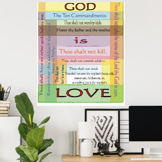 Zehn Gebote Poster (Heimbüro)