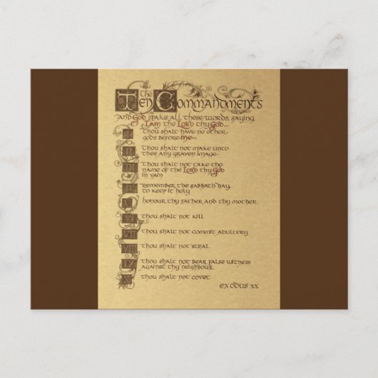 zehn Gebote Postkarte (Vorderseite)