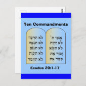 Zehn Gebote Postkarte (Vorne/Hinten)