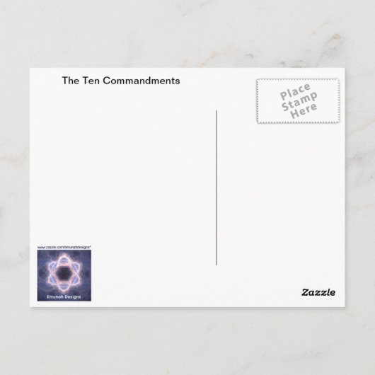 Zehn Gebote Postkarte (Rückseite)