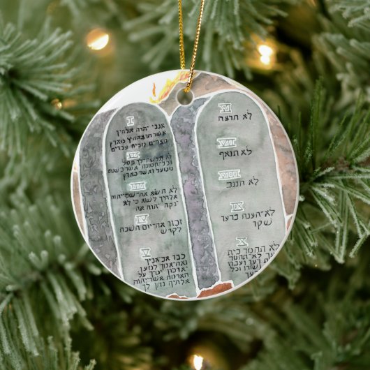 Zehn Gebote Stone Tablets Jesse Tree Keramik Ornament (Baum)