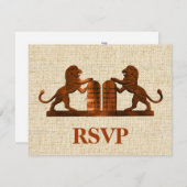 Zehn Gebote und Löwen Bar/Bat Mitxvah UAWG RSVP Karte (Vorne/Hinten)