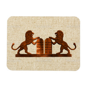 Zehn Gebote und Löwen Magnet