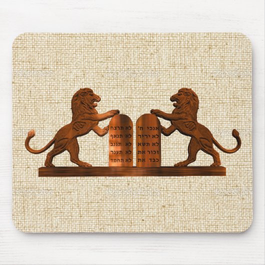 Zehn Gebote und Löwen Mousepad (Vorne)