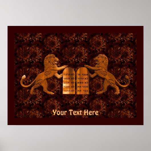 Zehn Gebote und Löwen Poster (Vorne)