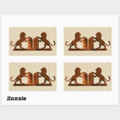 Zehn Gebote und Löwen Rechteckiger Aufkleber (Blatt)