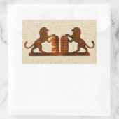 Zehn Gebote und Löwen Rechteckiger Aufkleber (Tasche)