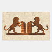 Zehn Gebote und Löwen Rechteckiger Aufkleber (Vorderseite)