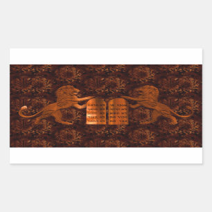 Zehn Gebote und Löwen Rechteckiger Aufkleber