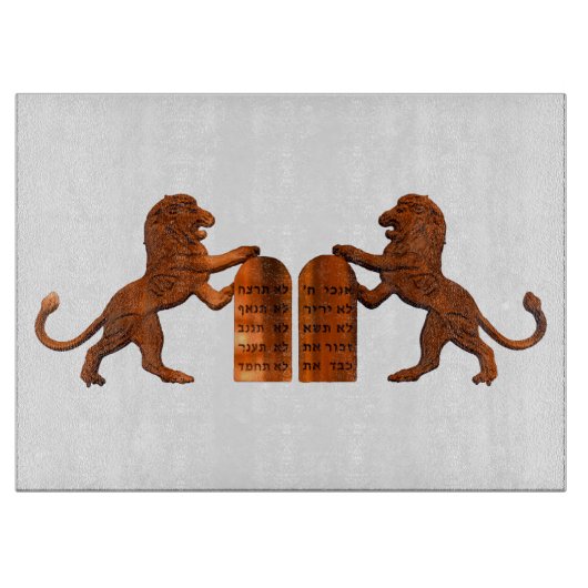 Zehn Gebote und Löwen Schneidebrett (Vorderseite)