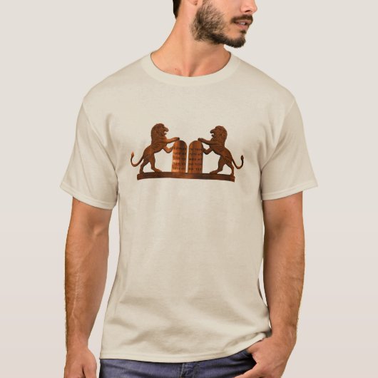 Zehn Gebote und Löwen T-Shirt (Vorderseite)