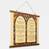 Zehn Gebote Wandteppich Mit Holzrahmen (Gewinkelt)
