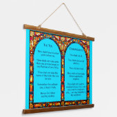 Zehn Gebote Wandteppich Mit Holzrahmen (Gewinkelt)