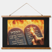 Zehn Gebote Wandteppich Mit Holzrahmen (Vorne)