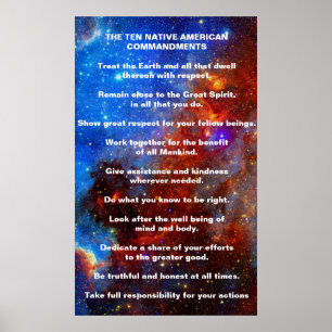 Zehn gebürtige Ureinwohner-Gebote Poster