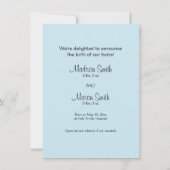 Zehn Geburtshinweise - Noahs Arche Ankündigung (Rückseite)