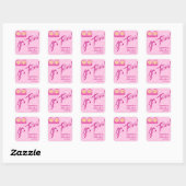 Zehn Girl Baby Dusche Party Pink. Quadratischer Aufkleber (Blatt)