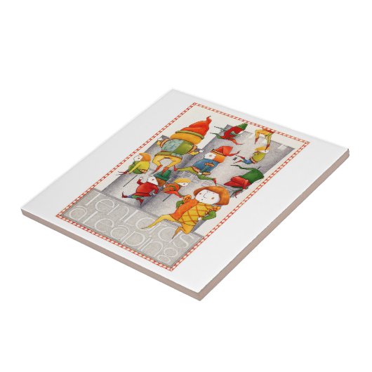 ZEHN GRÖSSER EINE LEAPING 4,25" Keramik Tile Fliese (Seite)