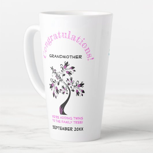 Zehn Großmutter als rosa blauer Stammbaum Milchtasse (Linke Ecke)