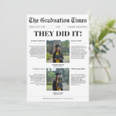 Zehn haben es getan Abschluss Newspaper Foto Party Einladung (Stehend Vorderseite)