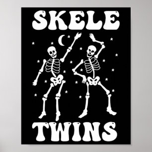 Zehn Halloween Matching Skeletwagen Funny Dancing Poster