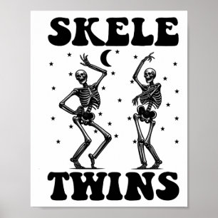 Zehn Halloween Matching Skeletwagen Funny Dancing Poster